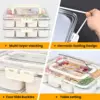 Portable Snackle Box Container  Divided Serving Tray with Lid and Handle Clear Snack Box Organizer for Fruits Candy, Snacks 3