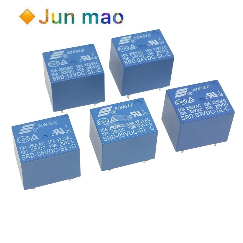 

2pcs Srd-03/05/06/09/12/24/48vdc-sl-c Songle relay 5-pin 10A new and authentic