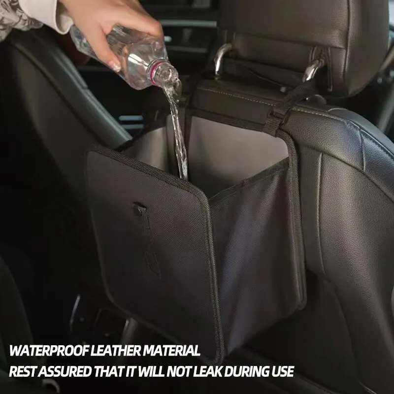 Car trash can 1PC Car Mounted Portable Hanging Garbage Basket Rear Storage Compartment Waterproof Bin Storage Box