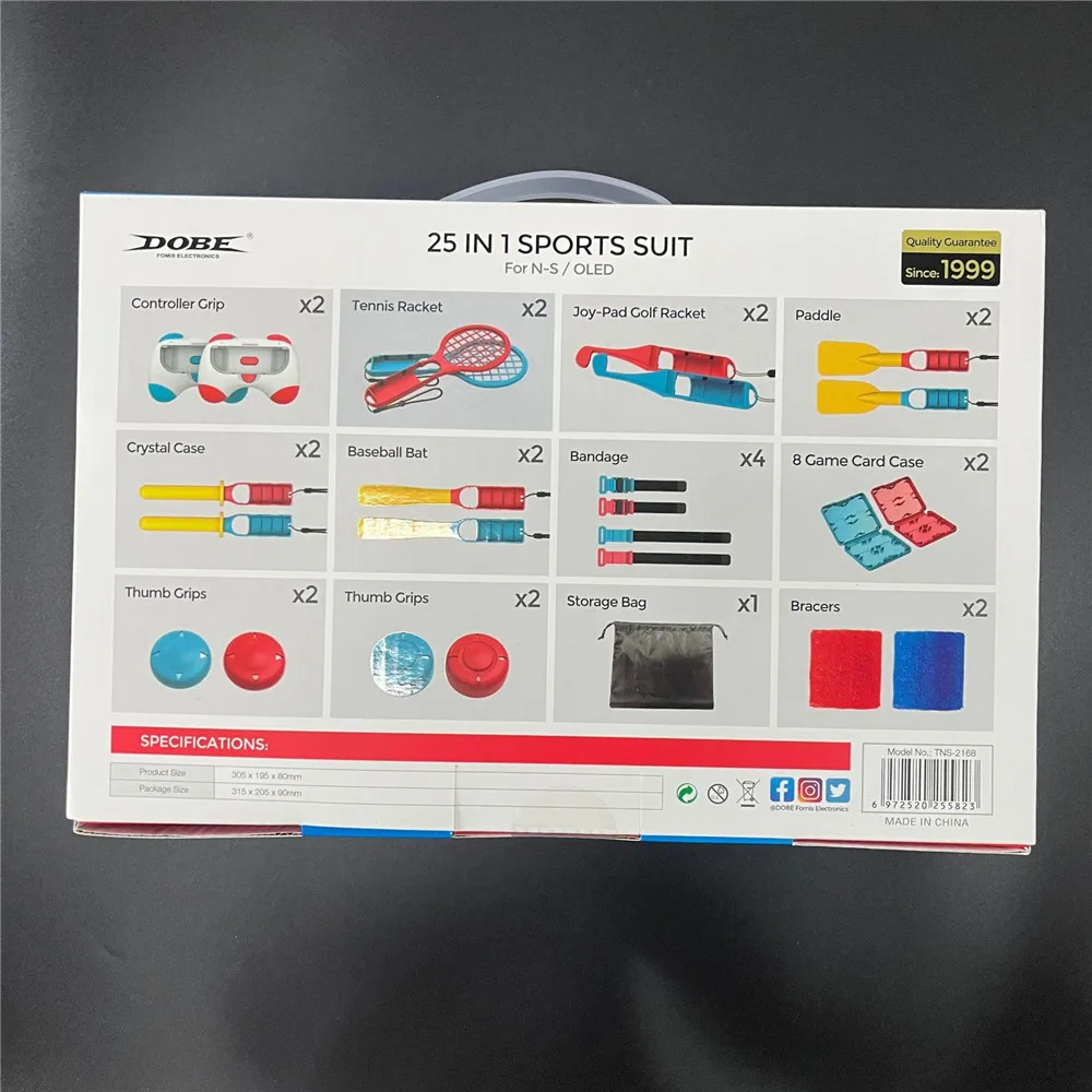 25 in 1 For Switch Sports Handle Grips Control game Accessories Set Joystick Kit Silicone Cap Wrist Strap Strap Tennis Racket