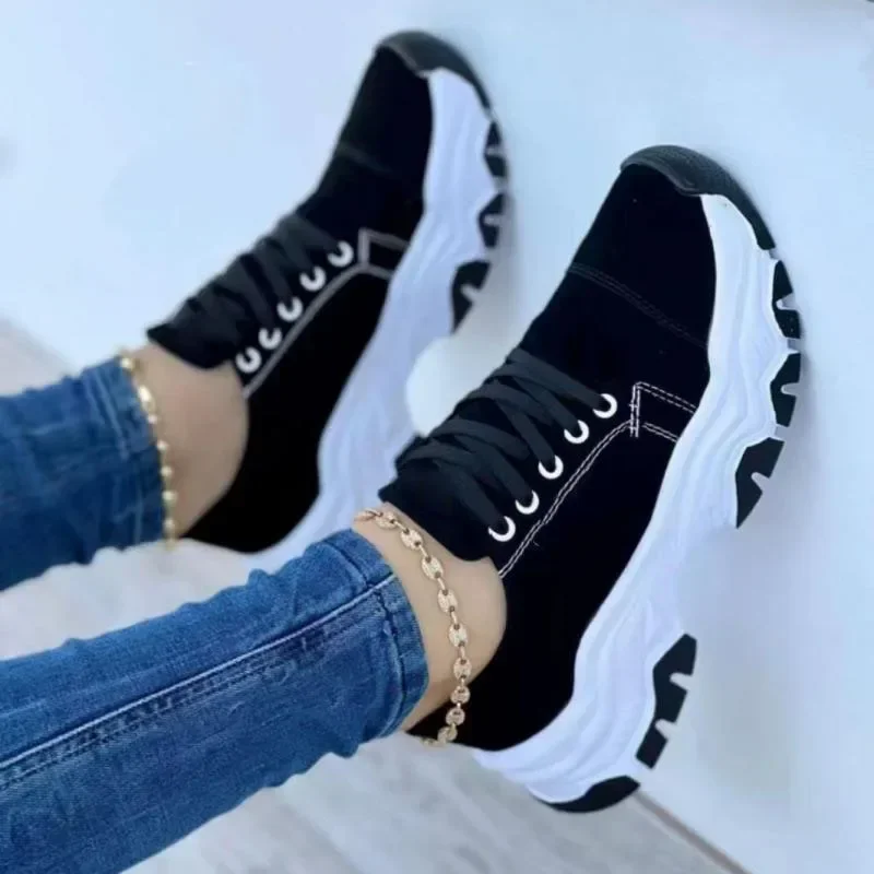 

2023 New Women's Sports Shoes Canvas Shoes Casual Women's Sports Shoes Flat Lace Up Adults Zapatillas Mujer Chaussure Femme