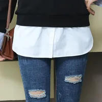 Women Girls Shirt Blouse Extender Adjustable Layering Faux Top Lower Sweep Mini Skirt False Hemline Splitting Underskirt - Image 3