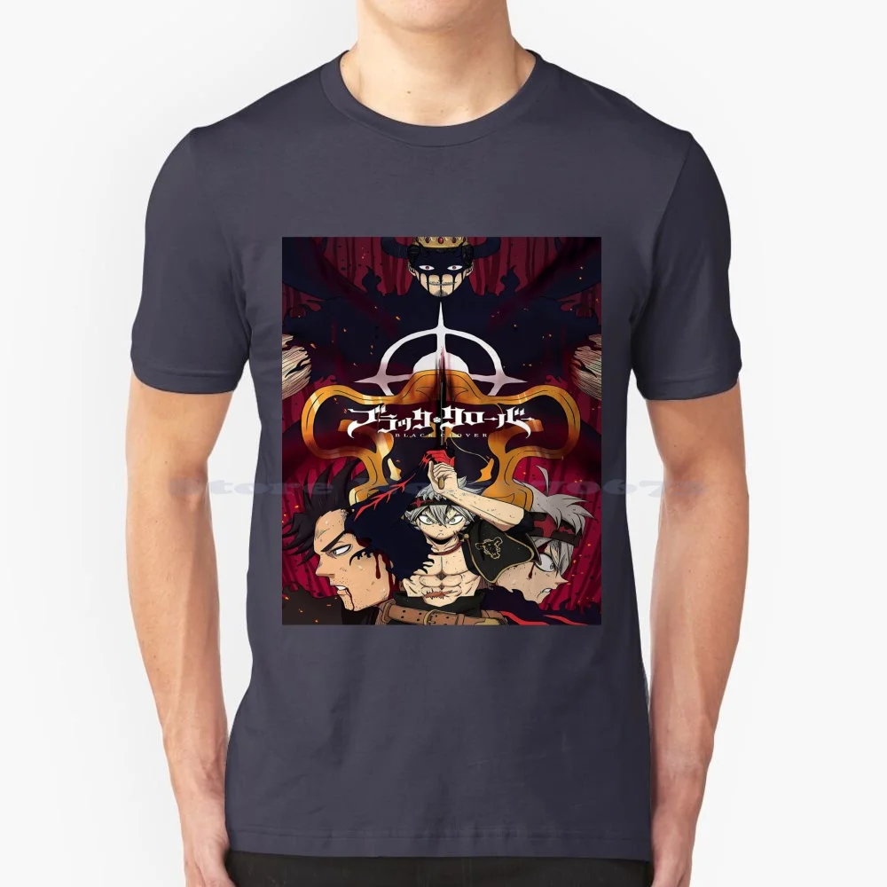 Art-Black Clover T Shirt 100% Cotone Tee Asta Black Clover Black Clover Manga Black Clover Anime Black Clover Black Bulls Black