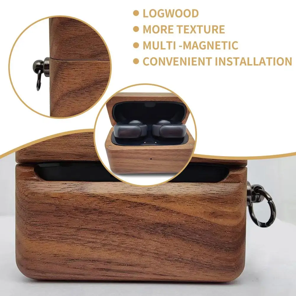 보스 울트라 오픈 이어버드용 고급 나무 이어폰 케이스, 천연 나무 보호 케이스, 독특한 지속 가능 경량 H4K7 