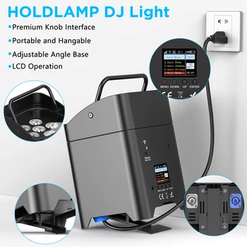 U'King 4PCS 6x18W 6IN1 RGBAW+UV Par Light with Bag DMX Remote Control WiFi Par Light Wireless LED Stage Light for DJ Bar Party 4