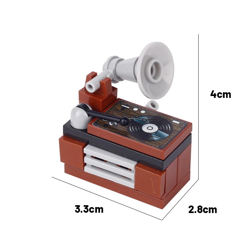 Bloques de construcción de TV clásicos MOC City, muebles de vista de calle, consola de juegos, grabadora de televisión, estación de DJ, Jukebox, juguetes de ladrillos, regalos