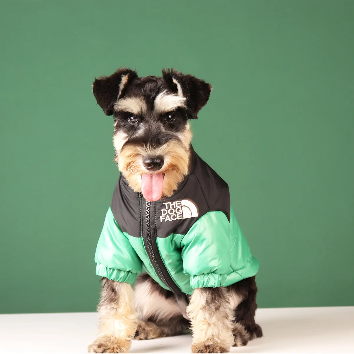 The Dog Face Puffer Coat - Green