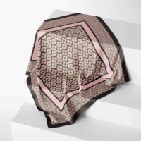 2025 Fashion Silk Satin Hair Scarf Women Handkerchief Printed Female Square Head Bandana Small Neck Muffler Hijab Lady Girl 1