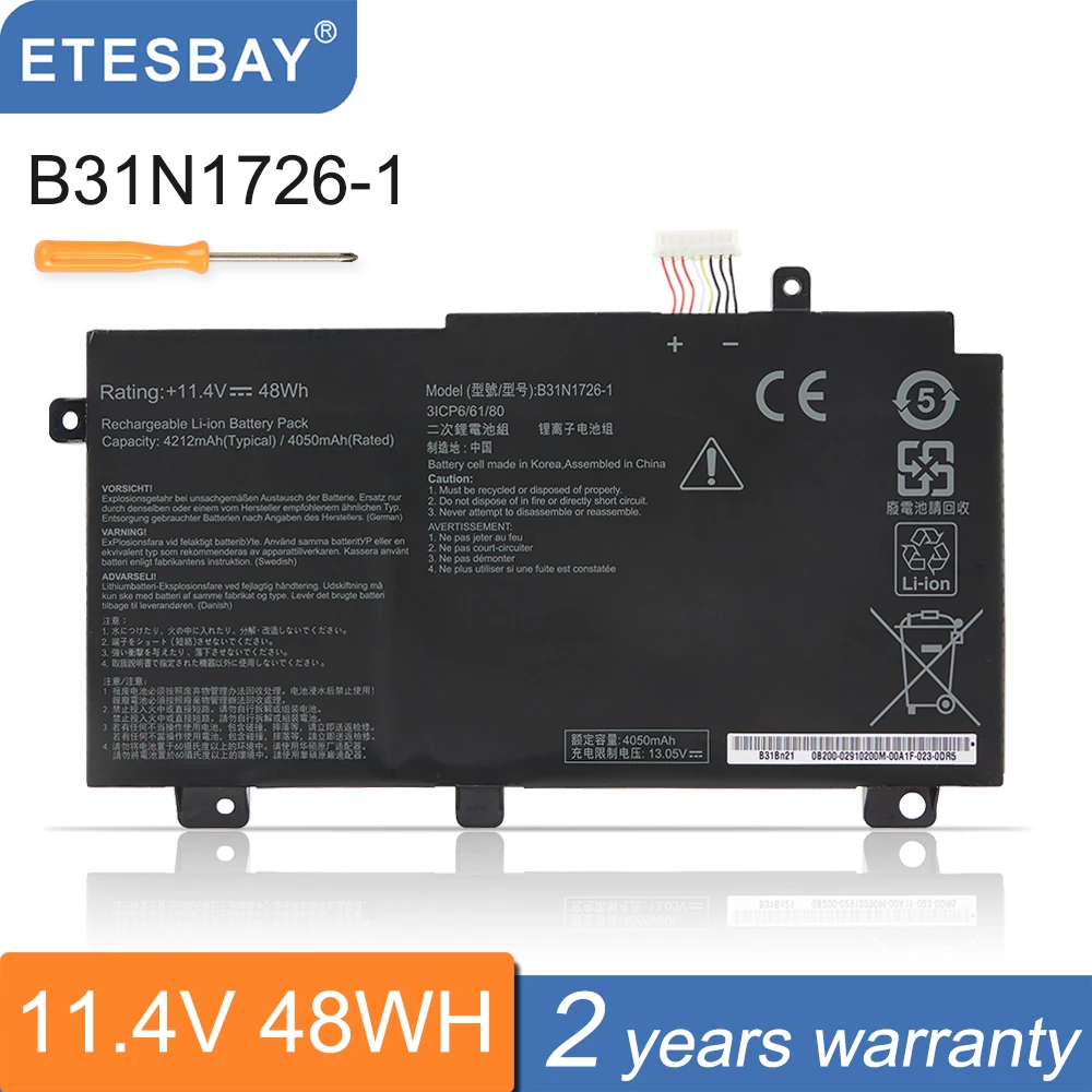 Etesbay-bateria do Portátil para Asus Jogos Tuf Fx80 Fx86 Fx504 Fx504g Fx504gm Fx505 Fx505g Fx505dt Fx505ge A15 Fa506 B31n1726 48wh