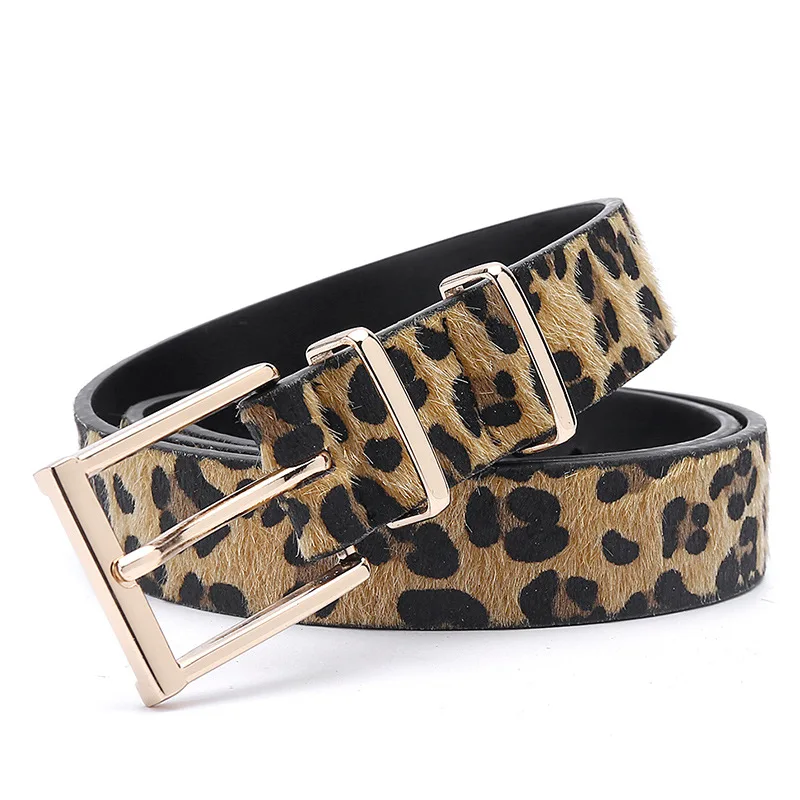 Personalized Creative Leopard Print Horse Hair Women's Belt Paired with Jeans, A New Fashion Trend Accessory From Europe America стойкая крем краска для волос ааа hair cream colorant aaa12 25 12 25 экстра светлый перламутрово розовый блондин 100 мл trend коллекция