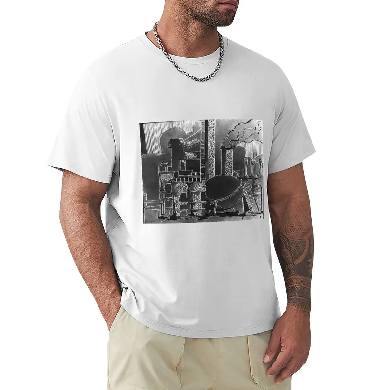 

Industrial Art steel T-shirt summer clothes Blouse sublime plain white t shirts men