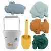 Baby Beach Toys Summer 2022 Kids Bath Set Soft Silicone Cherry Sandbox Set Toy for Send Sand Water Tools Swim Children Play Game 5