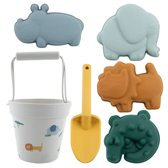 Baby Beach Toys Summer 2022 Kids Bath Set Soft Silicone Cherry Sandbox Set Toy for Send Sand Water Tools Swim Children Play Game 5