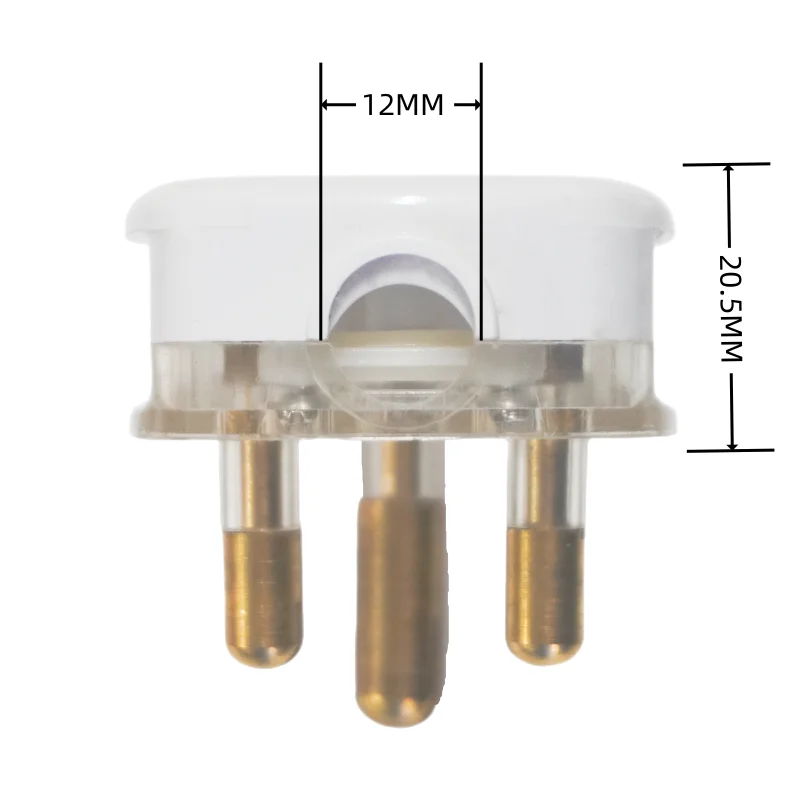 15A India South africa Wiring power cord plug BS546 removable cable Connector Detachable power plug Type M