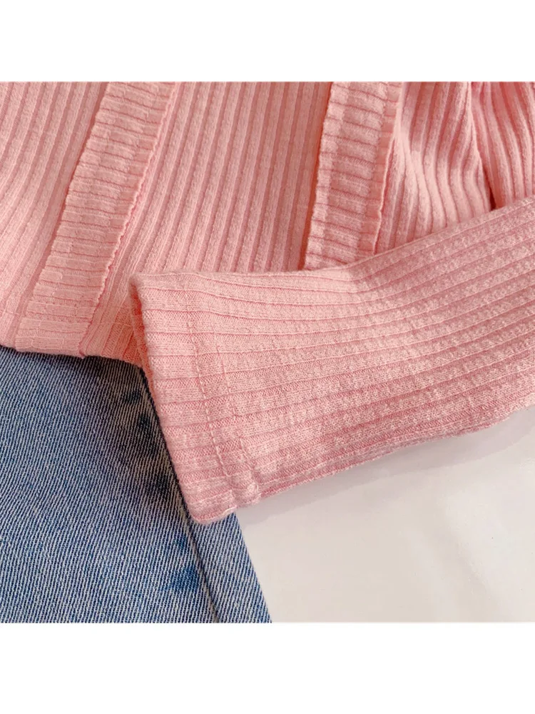 4-12 Jahre Teenger Mädchen Kleidung Set Herbst Mode Kurzhemd Brief Jeans 2 Stück Anzug für Mädchen Kinder Geburtstags geschenk – Detail 12
