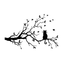 

Black/Silver Decor Cat Play Jungle Tree Decal Classic Creative Windshield Decoration Car Sticker 15*9.9CM