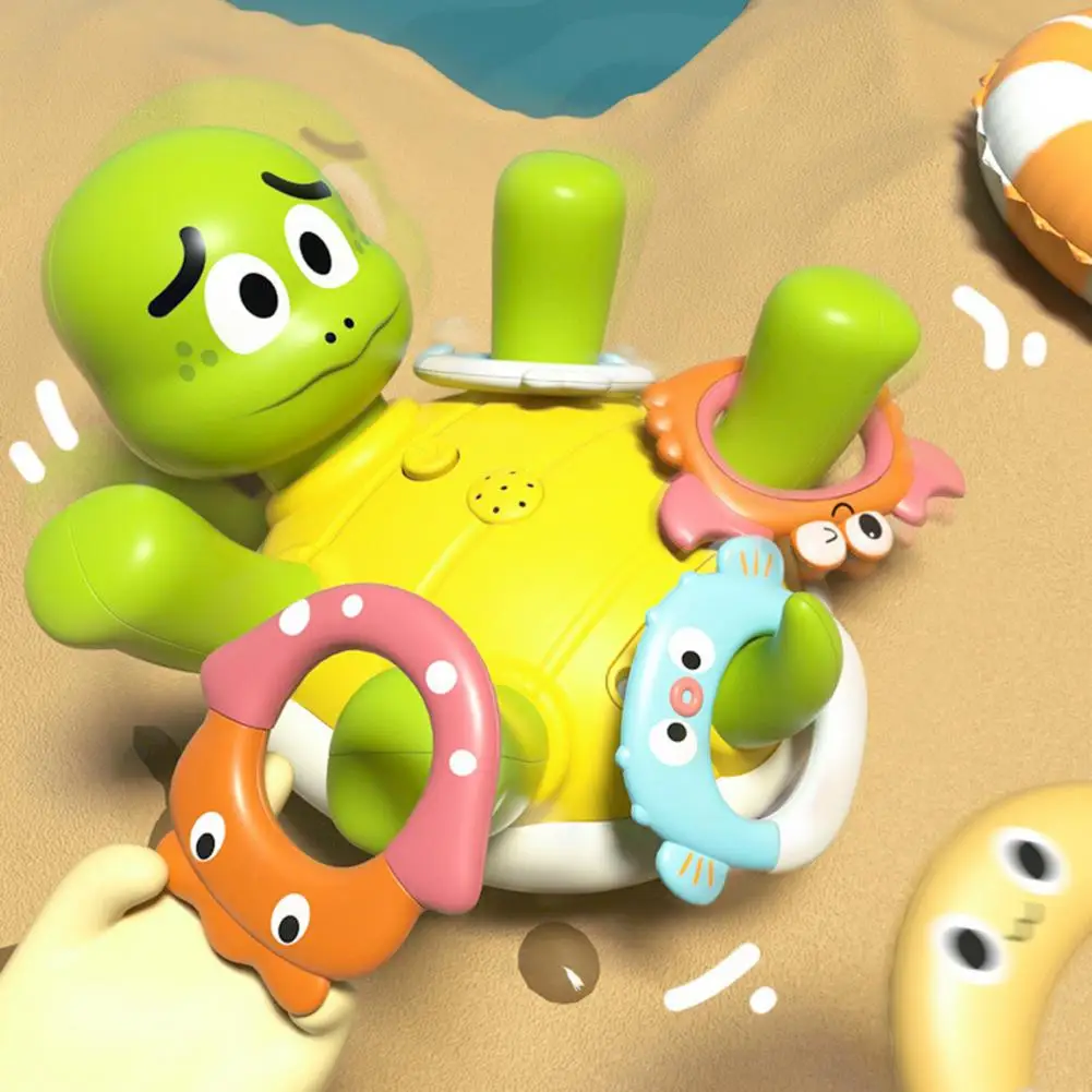 Baby Bathtub Toy Educational Water Play Toy Set for Kids Water-squirting Turtle Ring Toss Game Boys for Toddlers