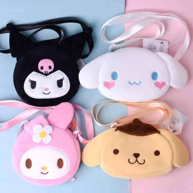 Kawaii Cinnamoroll Sanrio Plush Bag My Melody Anime Handbags Kt Cat Purin Dog Kuromi Plushie Storage Coin Purse Backpack ForGirl 1