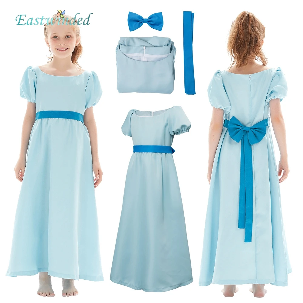 Fantasia Wendy Cosplay Costume Kids Girls Cartoon Peter Pan Dress Disguise Halloween Carnival Party Suit