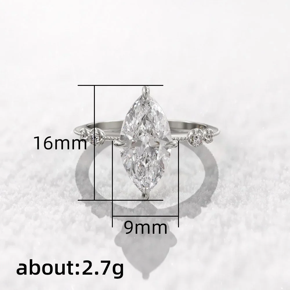 2026 AAA Crystal Marquise Cubic Zirconia Rings for Women Fashion Thin Ring Engagement Wedding Accessories Statement Jewelry 6