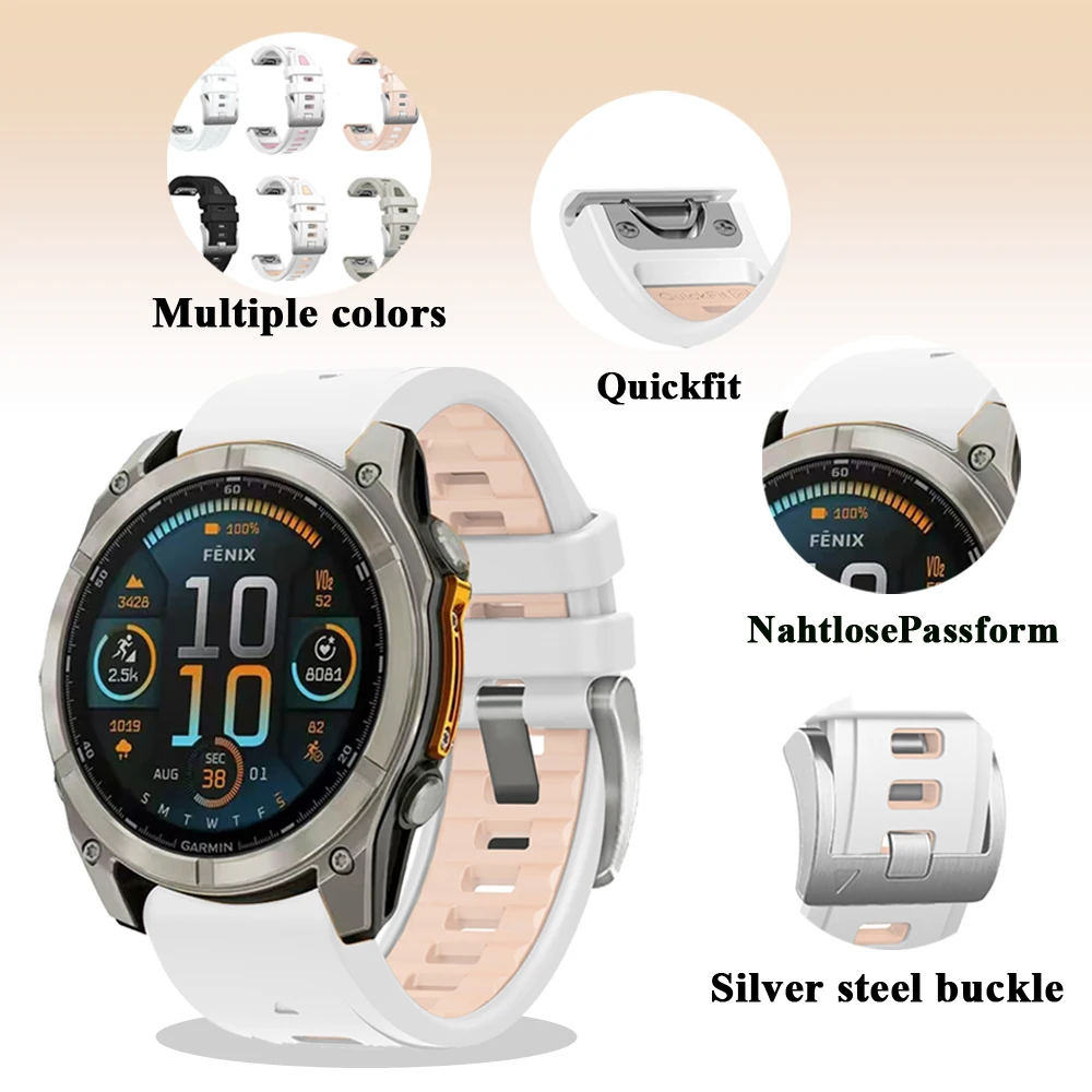 Enhanced Silicone Wristband for Garmin Smartwatches - 43mm
