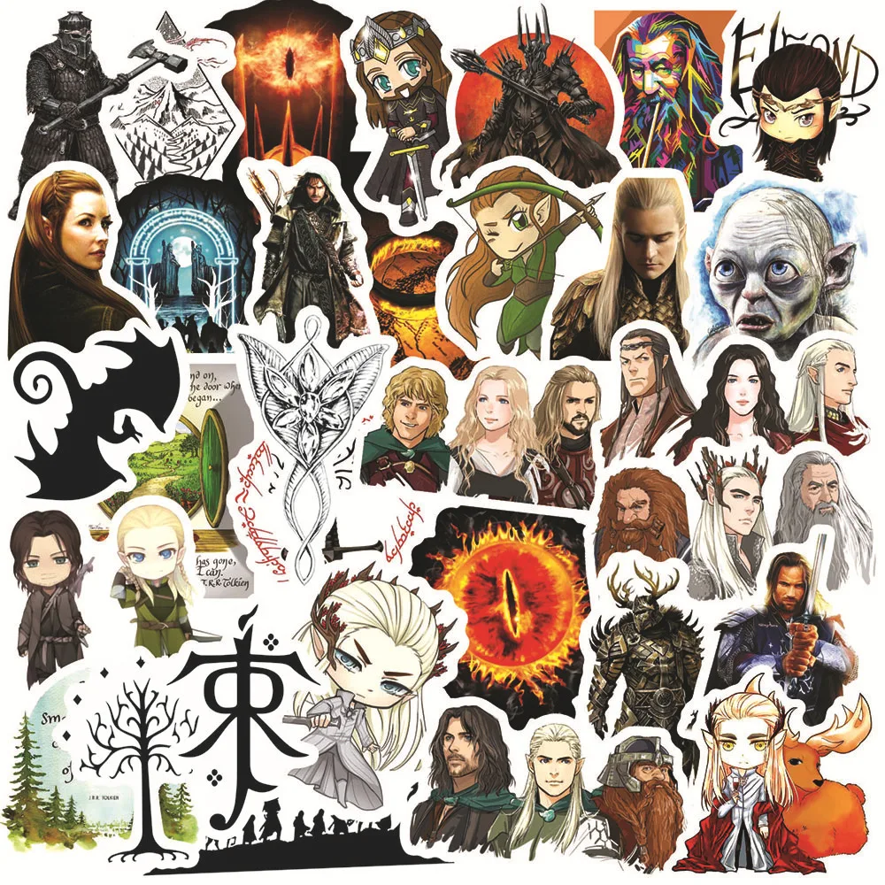 

50PCS Movie TV The Hobbit Graffiti DIY Deco Stickers Decals for Motorcycle Laptop Car Guitar Cool Waterproof Sticker Kid Gifts