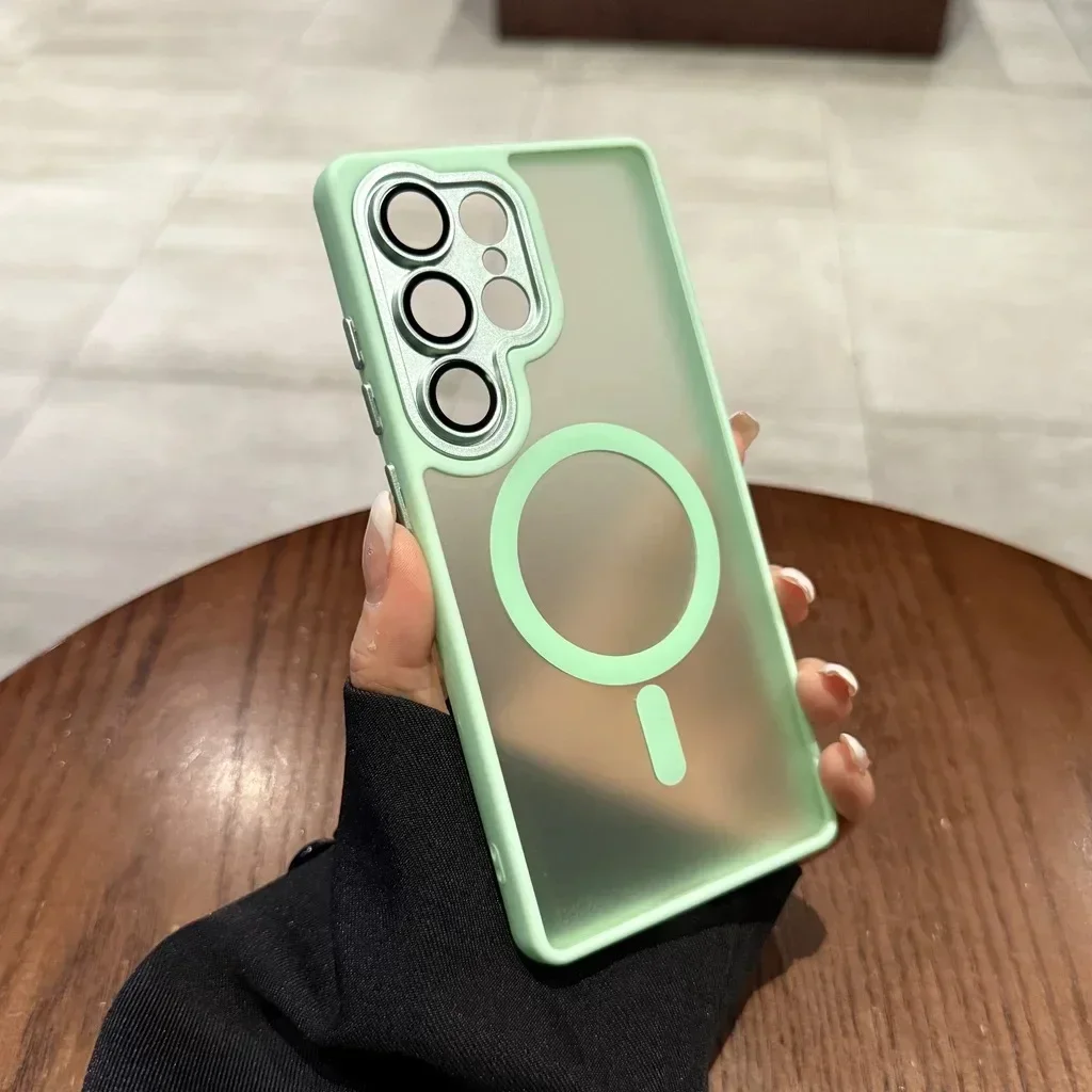 Translucent Shockproof Magnetic Phone Case with Lens Protection