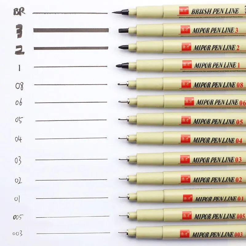 Fineliner Pens 12Pcs Pigment Hook Liner Sketch Markers Drawing Waterproof Art Supplies Manga Comic Handwriting Black