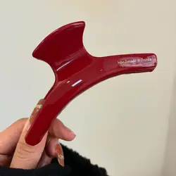 Bold Red Acetate Hair Claw Clip - Large Size (-3)