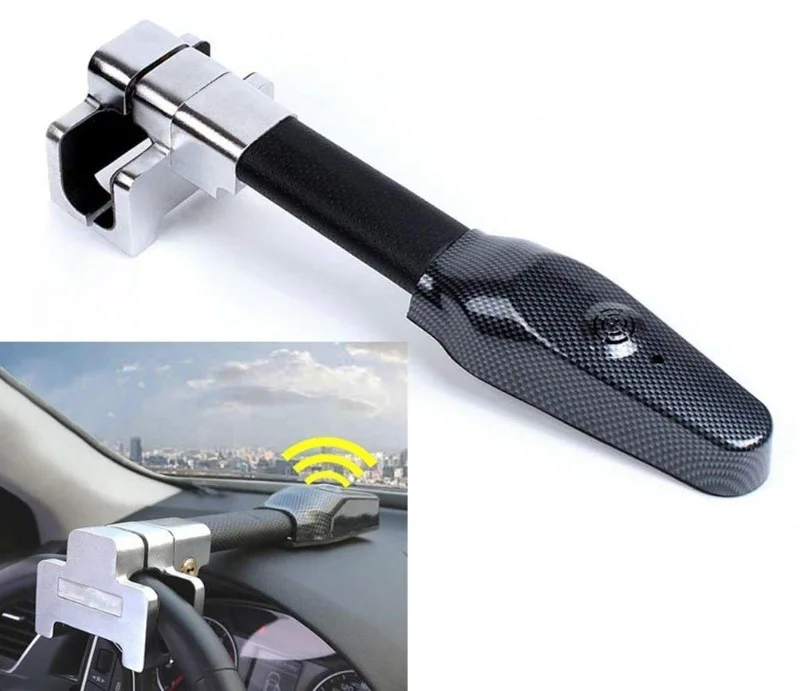Universal Car Steering Wheel Lock Security Car Anti Theft Safety Alarm Lock Retractable Protection T-Locks for Car Accessories