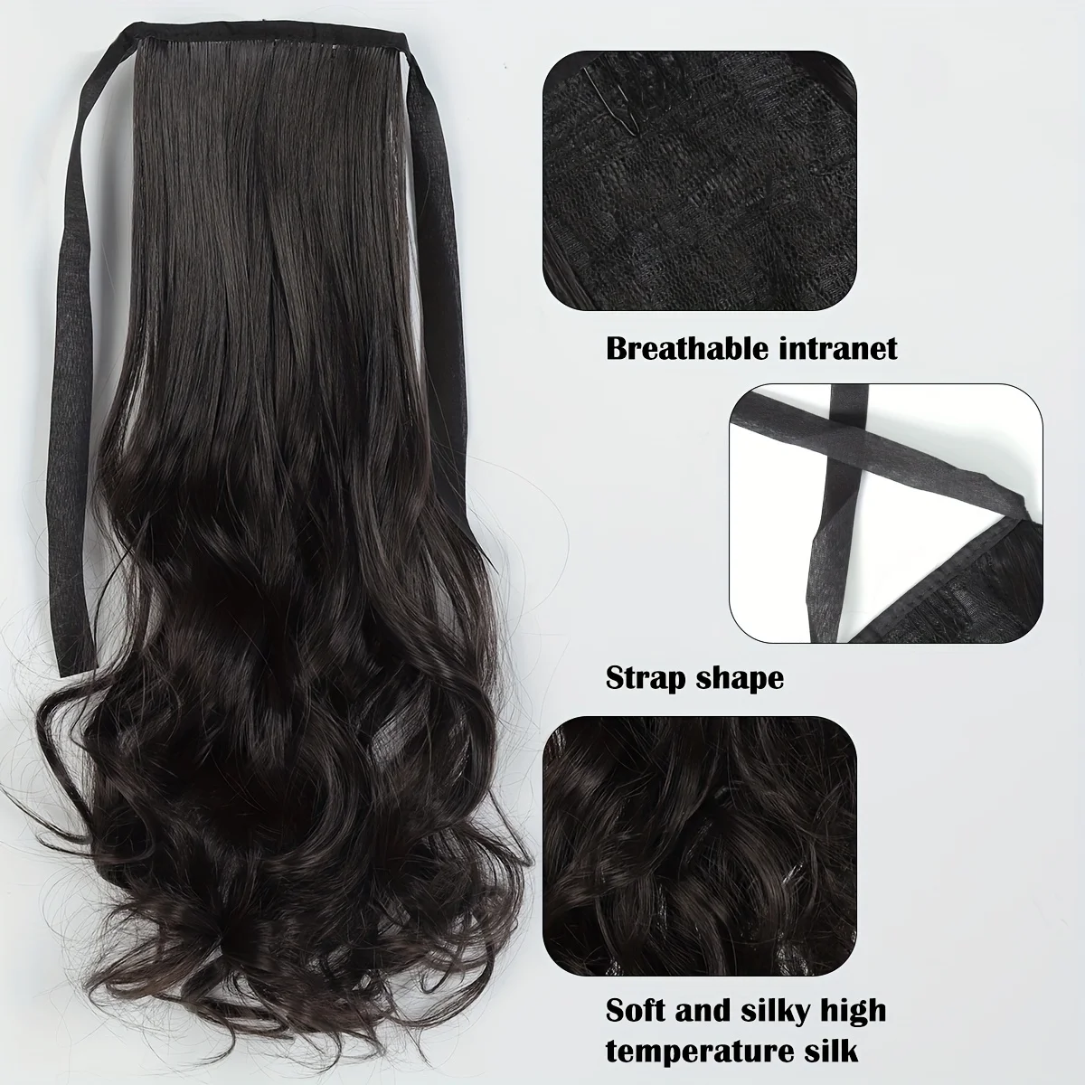 Women'S Heat-Resistant Synthetic Curly Wig Ponytail Curly Wave with Easy Attachment for Everyday Parties Hairstyle Extension