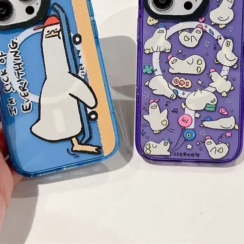 

Cartoon Duck MagSafe Phone Case Cover for IPhone 12 13 14 15 Pro Max Case for IPhone 15 Pro Max