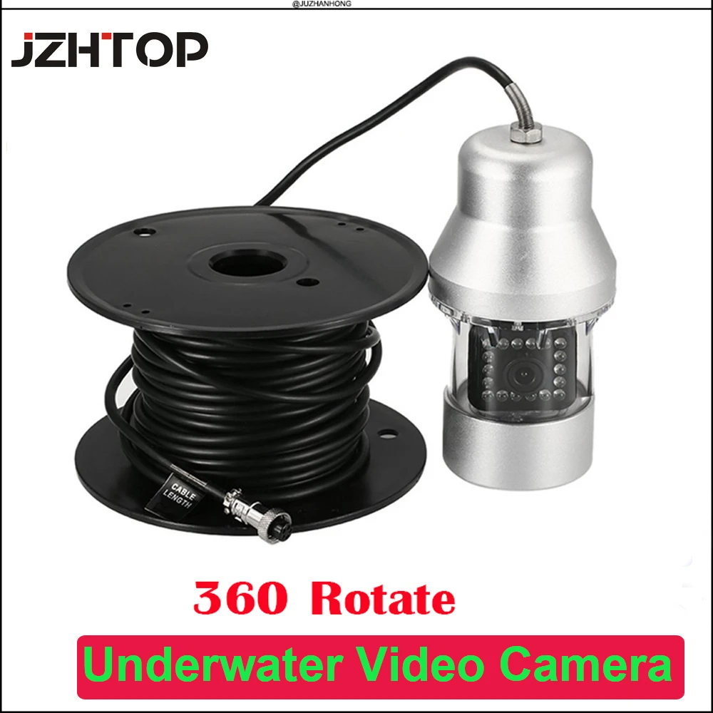 Underwater Camera 360 Rotation For Fishing Well Video Inspection With 20m Cable 4000mah Battery 14Pcs Led Lights Night Vision