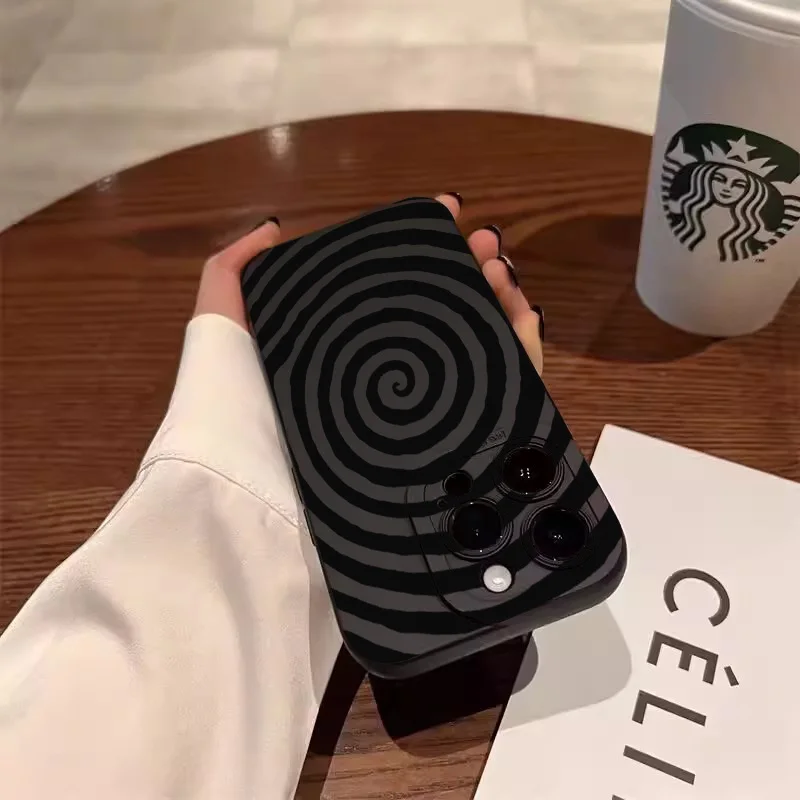 Swirl Circle Pattern Silicone Matte Soft Phone Case