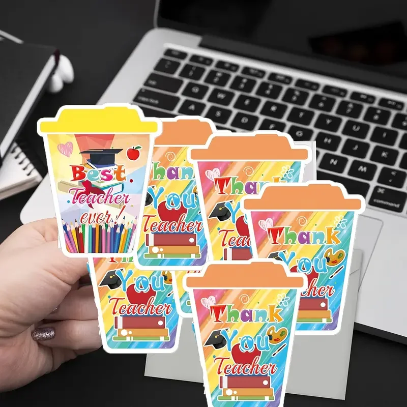 20 Set Funny Thank You Coffee Cup Themed Greeting Cards with Envelopes End Graduation Teacher Appreciation Cards