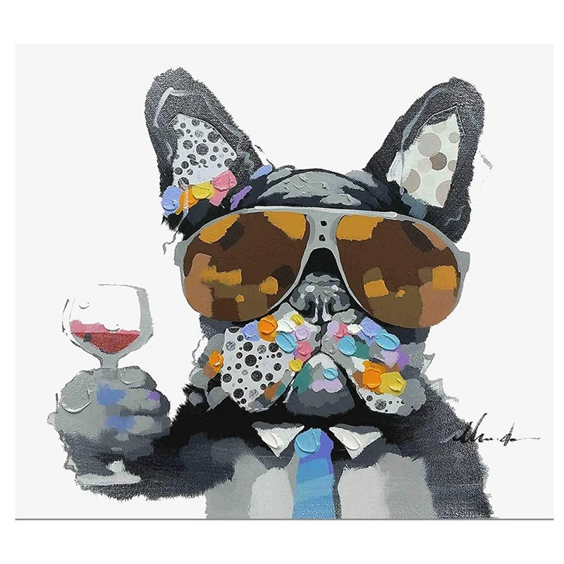 

DIY Diamond Painting Kits For Adults, Full Drill Crystal Rhinestone Paintings Kit For Home Decoration French Dog Wine