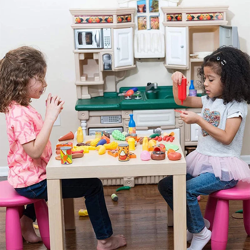 Cibo giocattolo, verdura e frutta, cucina da gioco per bambini, 120 pezzi 