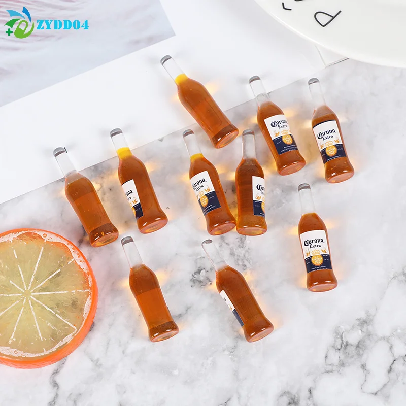 ● 10Pcs 1/6 인형 집 미니어처 수지 병 미니 시뮬레이션 와인 병 모델 인형 집 액세서리 어린이 장난감 어린이 선물
