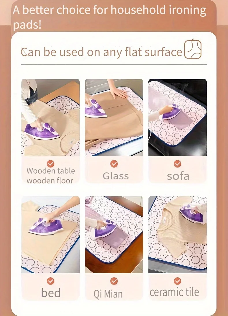 Foldable High-Temperature Resistant Ironing Mat - Waterproof, Heat-Insulated, Portable for Travel & Home Use,Easy Storage Design