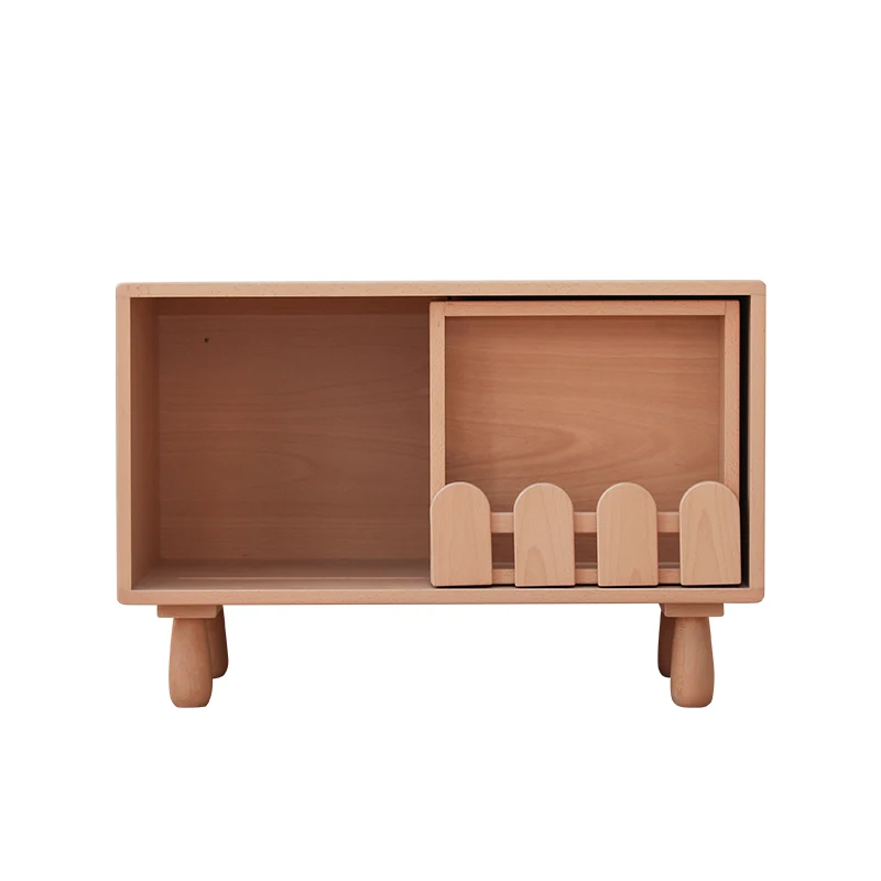 

Design Solid Wood Combined Bookcase Plaid Bookcase Toy Storage Storage Grid Cabinet Small Coffee Table