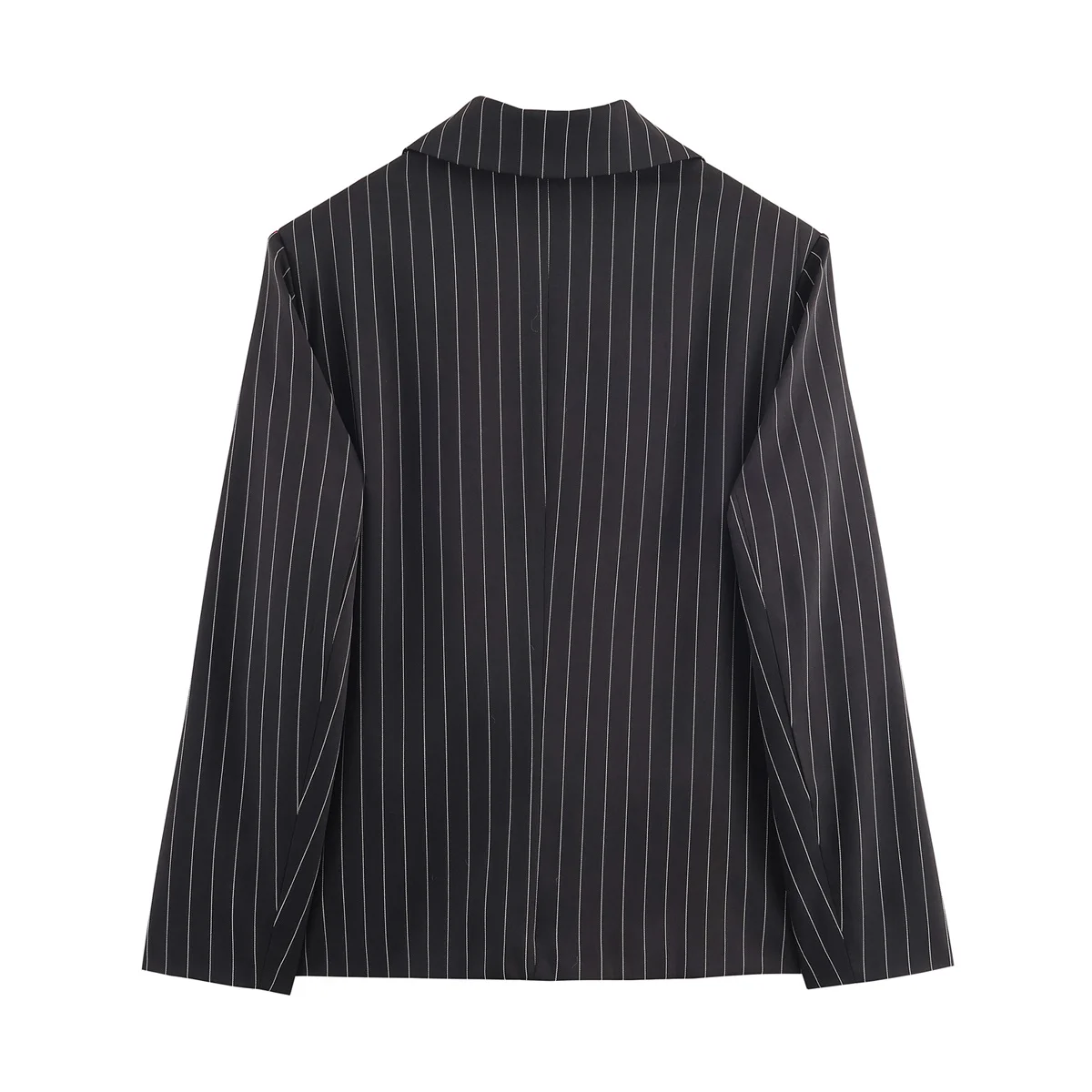 HH Damen Mode Gestreifter Weitschultriger Sexy Blazer Weibliche Persönlichkeit Vielseitiger Temperamentvoller Lässiger Büro-Anzug – Detail 3