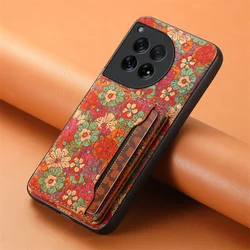 Floral Leather Magnetic Wallet Phone Case with Holder & Back Cover for Oneplus Ace 3Pro (Summer)