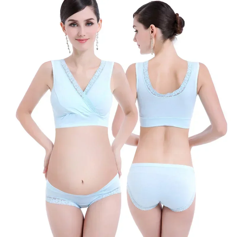 Cotton Breastfeeding Maternity Bras Sleep Nursing Bras for Feeding Pregnant Nursing Underwear Clothes Size M/L/XL/XXL/XXXL 5