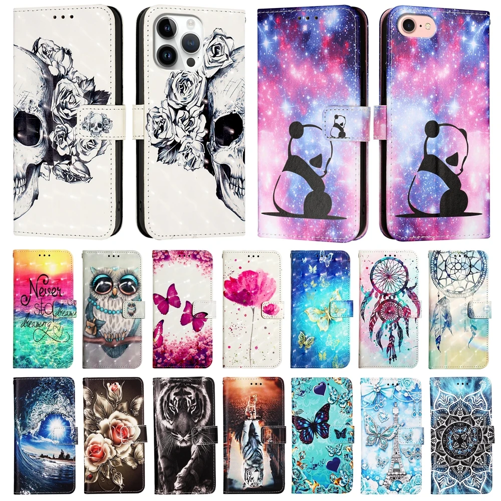 Stylish PU Leather Shockproof Stand Wallet Case - Lovely Design