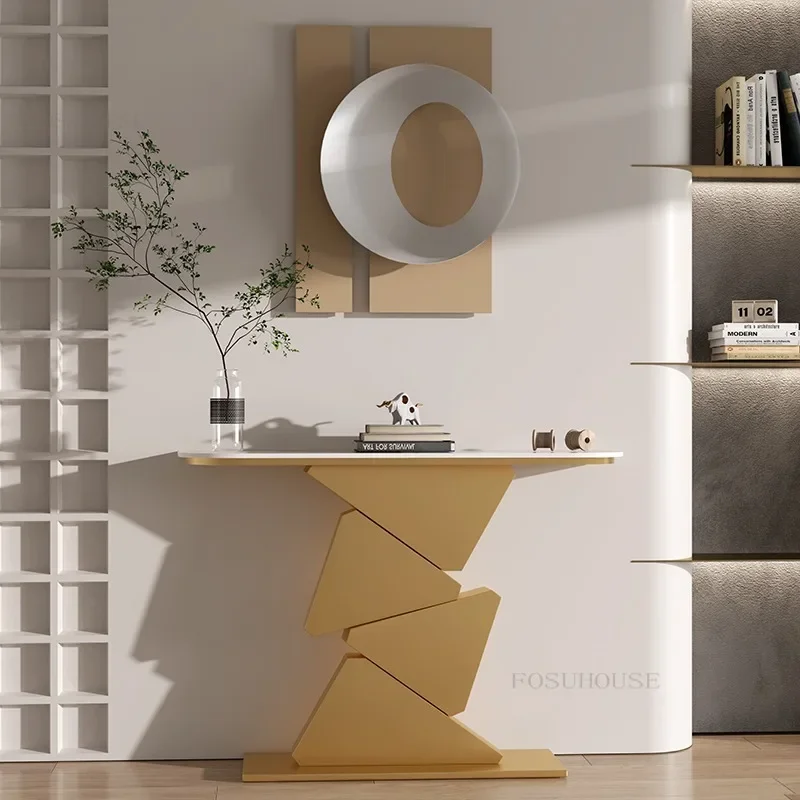 Console Table Italian Slate Console Table Creative Entryway Ultra-narrow Tables for Hallway Living Room Furniture