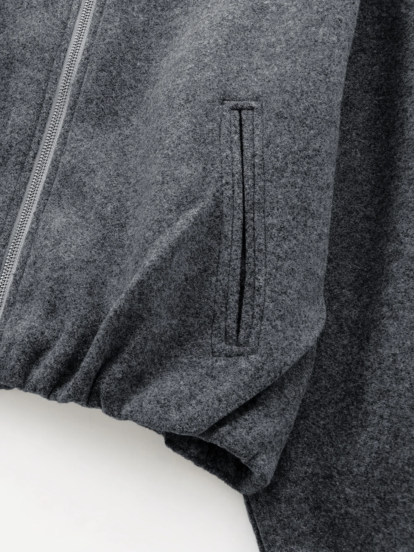 Veste courte à col rond et fermeture éclair pour femme, vêtement d'extérieur doublé en laine, à la mode, pour les déplacements domicile-travail, automne et hiver