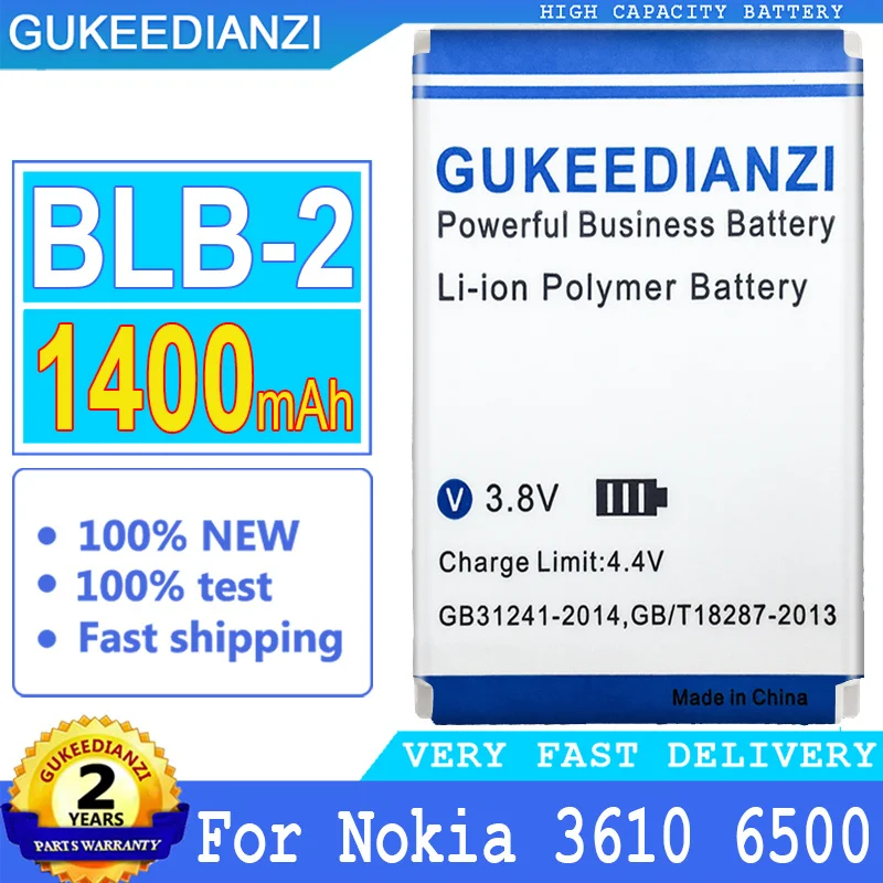 Batteria Ad Alta Capacità Da 1400Mah Per Nokia 3610 6500 6510 6590 6590I 7650 8210 8250 8270 8290 8310 8390 8850 Batterie Per Telefoni Cellulari