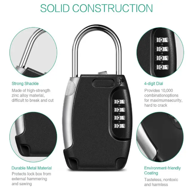 Key Storage Puzzle Box Organizer 4 Digit Combination Password Security Password Lock Keyless Home Key Safe Box 3