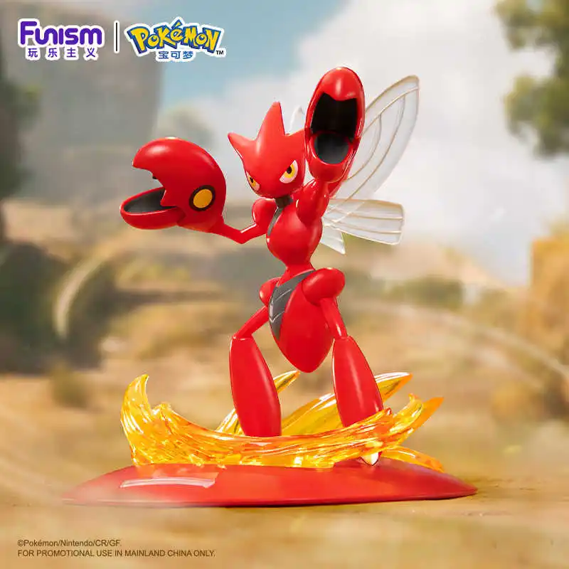 Genuine Funism Pokemon Scyther Scizor Scene Anime Action Figure