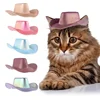 고양이 모자 Cowboy Cat Hat Mini Pet Hat Cosplay Shiny Cowboy Hats Small Cowboy Hats Dog Costume Cosplay Accesorios Para Gatos
